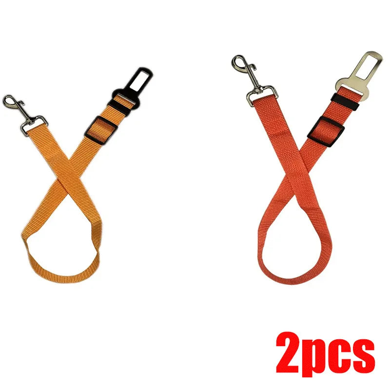 1/2pcs Adjustable Pet Cat Dog Car Seat Belt Pet Seat Vehicle Dog Harness Lead Clip Safety Lever Traction Dog Collars