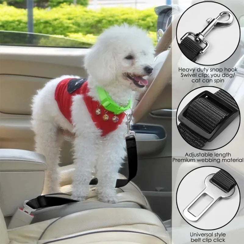 1/2pcs Adjustable Pet Cat Dog Car Seat Belt Pet Seat Vehicle Dog Harness Lead Clip Safety Lever Traction Dog Collars