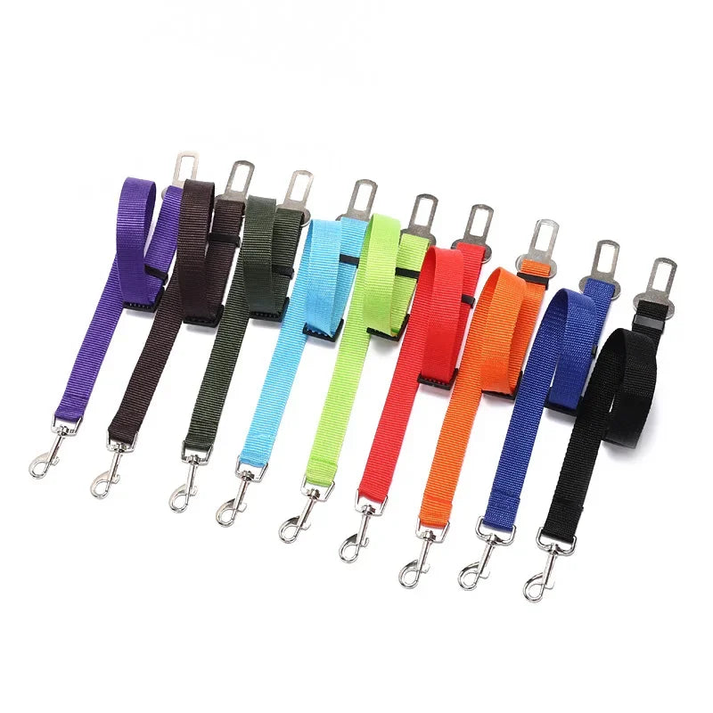 1/2pcs Adjustable Pet Cat Dog Car Seat Belt Pet Seat Vehicle Dog Harness Lead Clip Safety Lever Traction Dog Collars