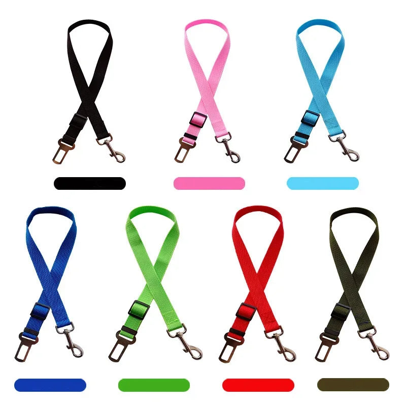 1/2pcs Adjustable Pet Cat Dog Car Seat Belt Pet Seat Vehicle Dog Harness Lead Clip Safety Lever Traction Dog Collars