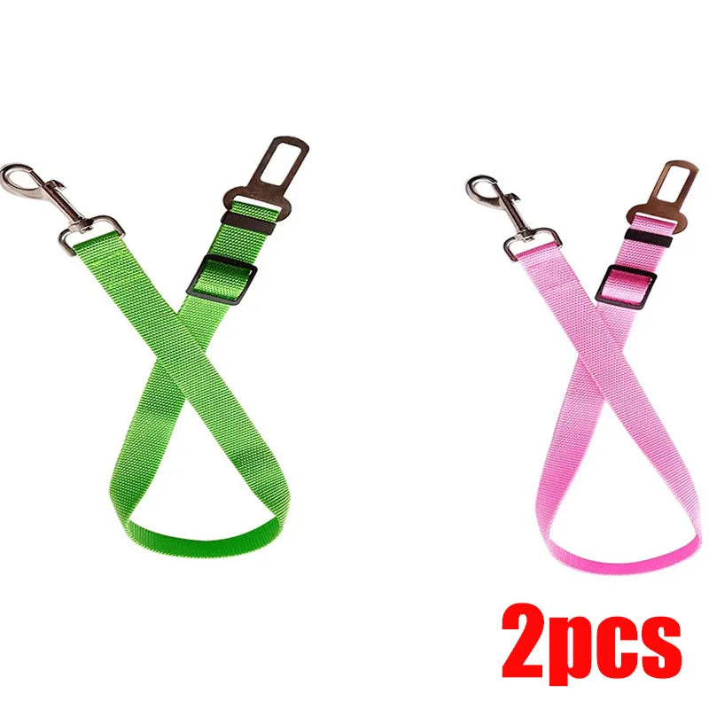 1/2pcs Adjustable Pet Cat Dog Car Seat Belt Pet Seat Vehicle Dog Harness Lead Clip Safety Lever Traction Dog Collars