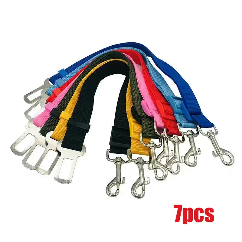 1/2pcs Adjustable Pet Cat Dog Car Seat Belt Pet Seat Vehicle Dog Harness Lead Clip Safety Lever Traction Dog Collars