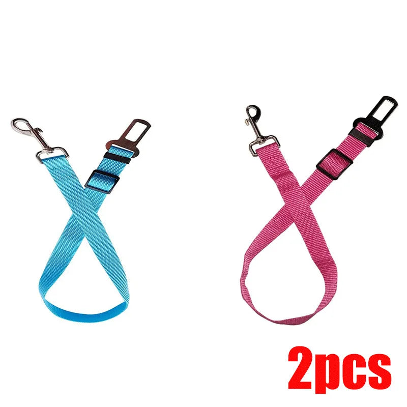 1/2pcs Adjustable Pet Cat Dog Car Seat Belt Pet Seat Vehicle Dog Harness Lead Clip Safety Lever Traction Dog Collars