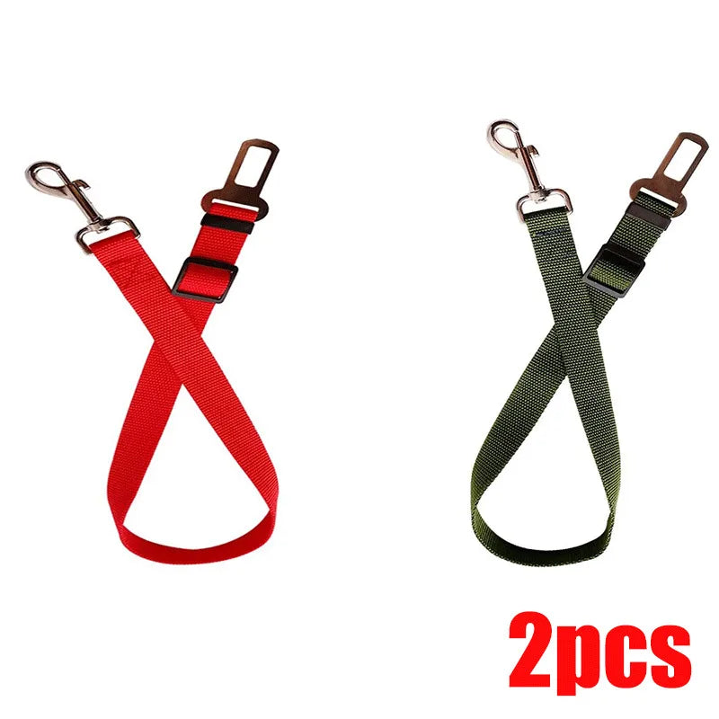 1/2pcs Adjustable Pet Cat Dog Car Seat Belt Pet Seat Vehicle Dog Harness Lead Clip Safety Lever Traction Dog Collars