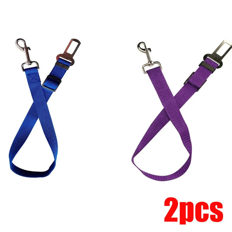 1/2pcs Adjustable Pet Cat Dog Car Seat Belt Pet Seat Vehicle Dog Harness Lead Clip Safety Lever Traction Dog Collars