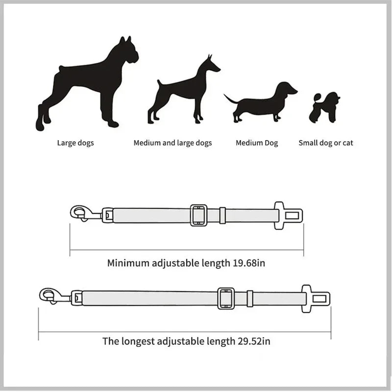 1/2pcs Adjustable Pet Cat Dog Car Seat Belt Pet Seat Vehicle Dog Harness Lead Clip Safety Lever Traction Dog Collars